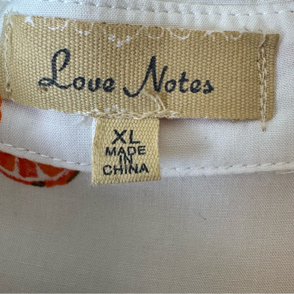 Love Notes Citrus Button-Up BlouseWhite and Orange Feminine Summer Beach 0014 - Picture 7 of 14